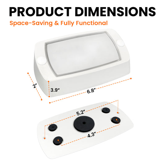 Aluminum RV Exterior Porch Light with Dual-Color Switchable (White Housing)