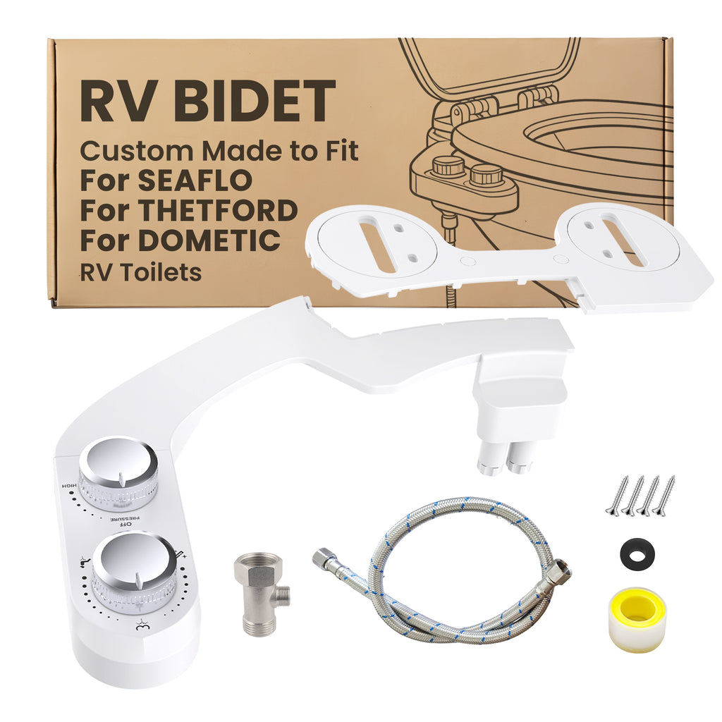 RV Bidet Toilet Seat Attachment, Support for SEAFLO