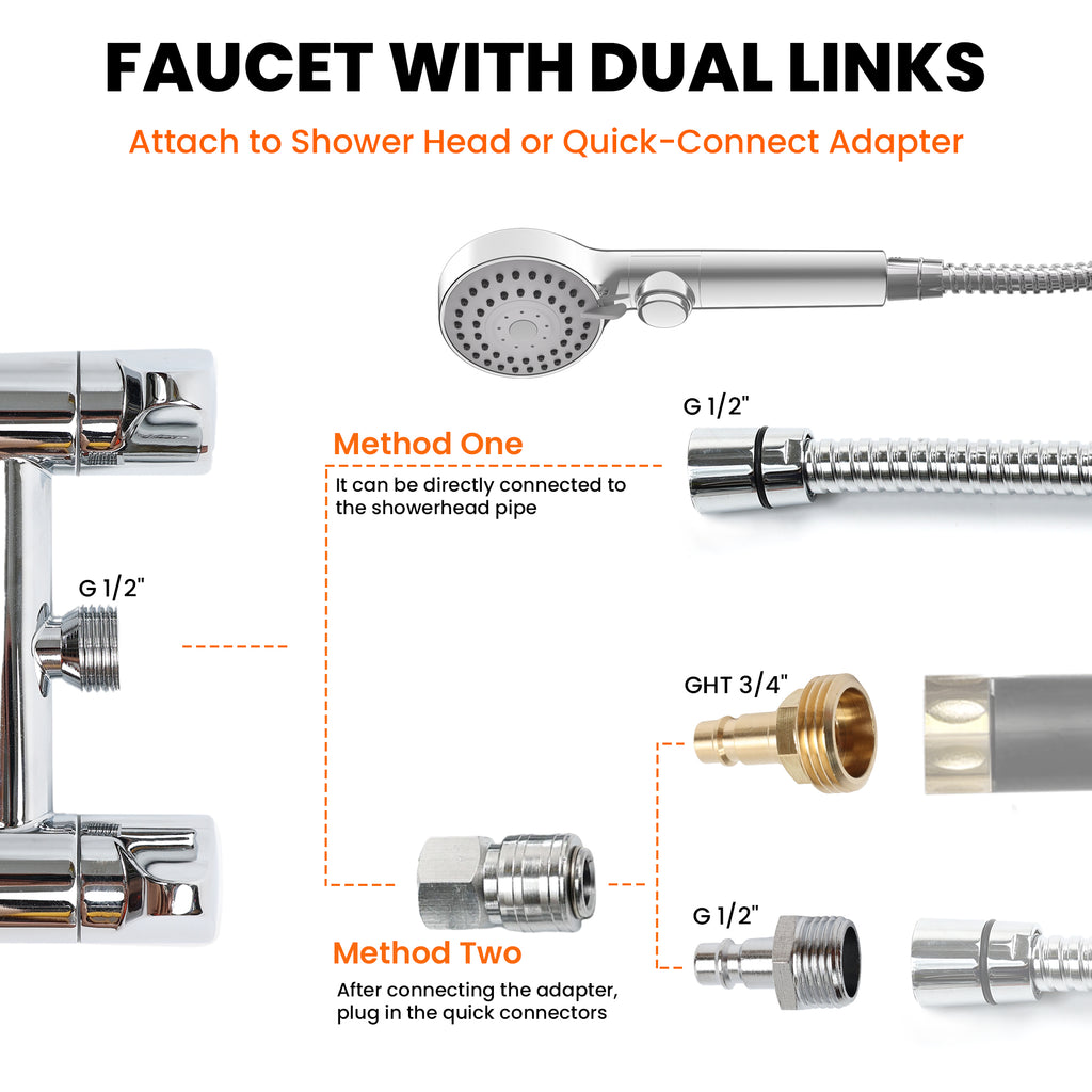 4" All Metal RV Shower Faucet
