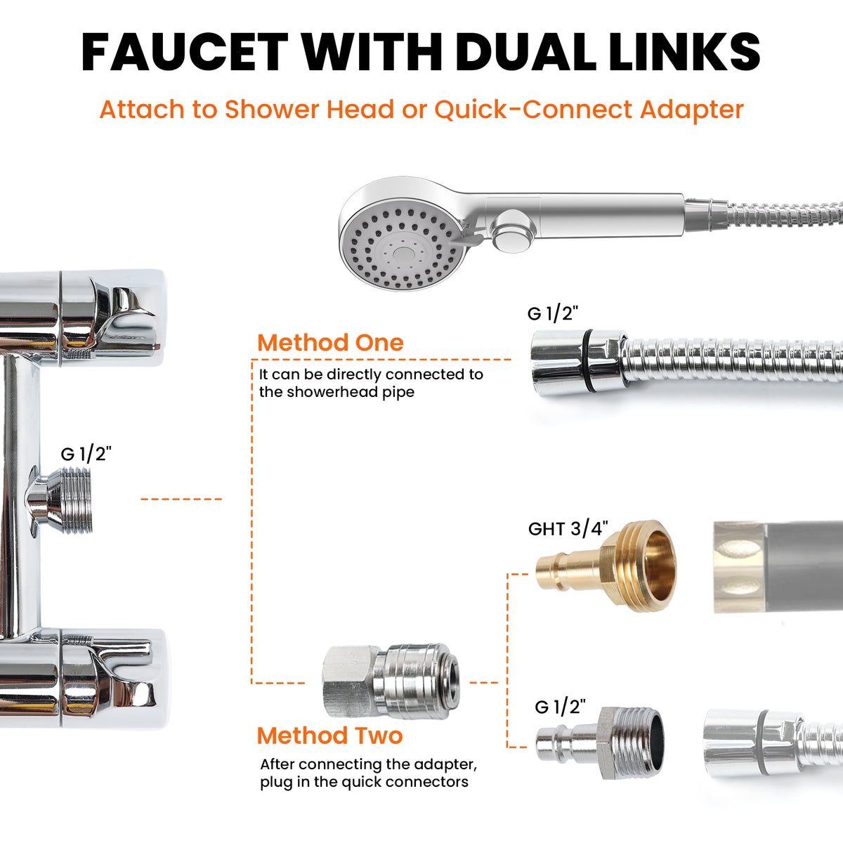4" All Metal RV Shower Faucet
