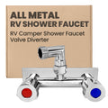 4" All Metal RV Shower Faucet with Quick Connect, 360° Swivel L-Shaped Adapter