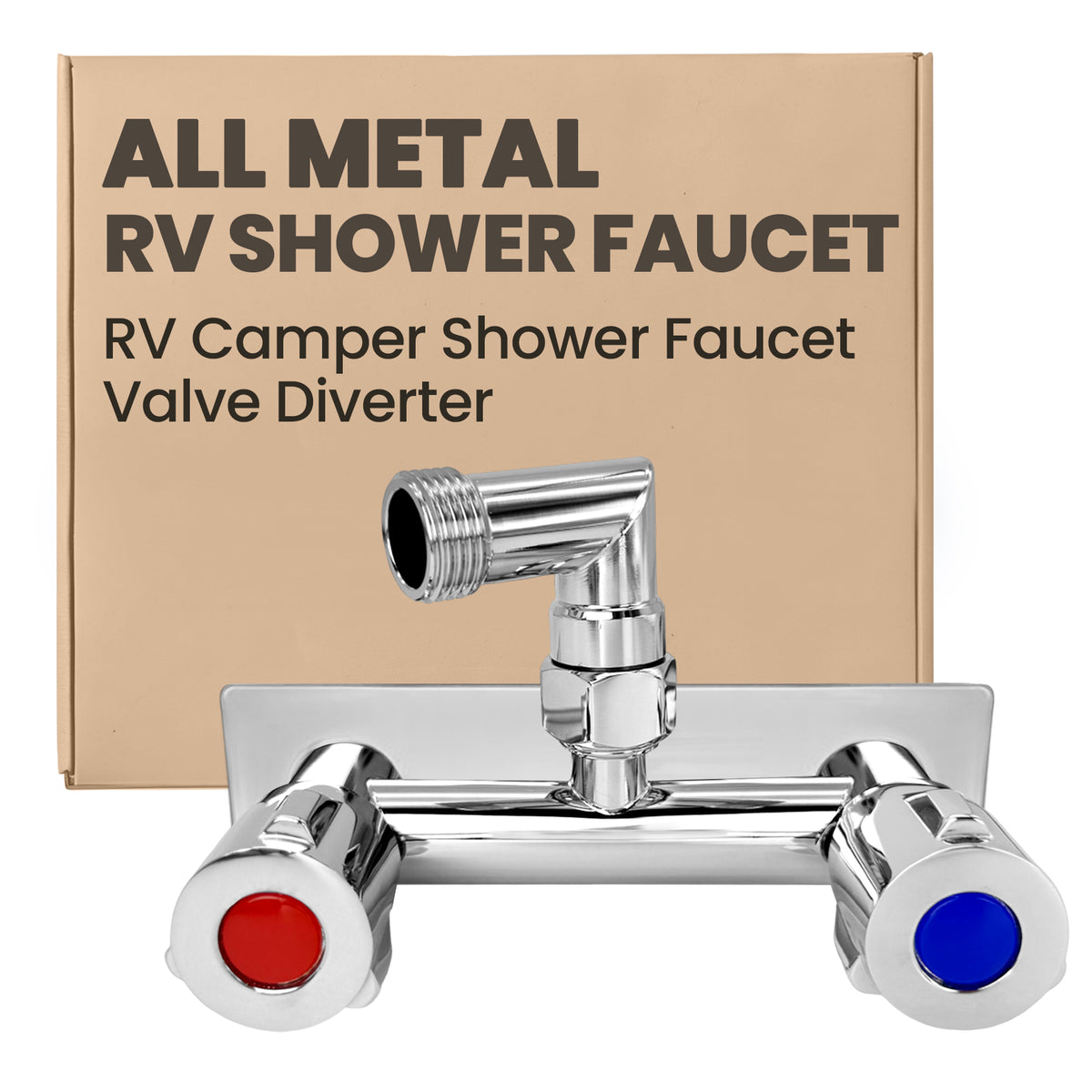 4" All Metal RV Shower Faucet with Quick Connect, 360° Swivel L-Shaped Adapter