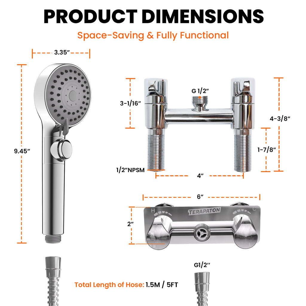 RV Shower Faucet Set with Hose and Shower Head