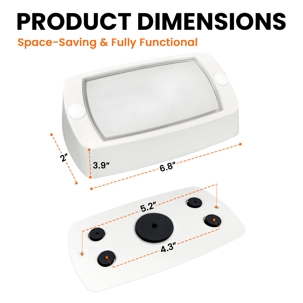Aluminum RV Exterior Porch Light with Dual-Color Switchable (White Housing)