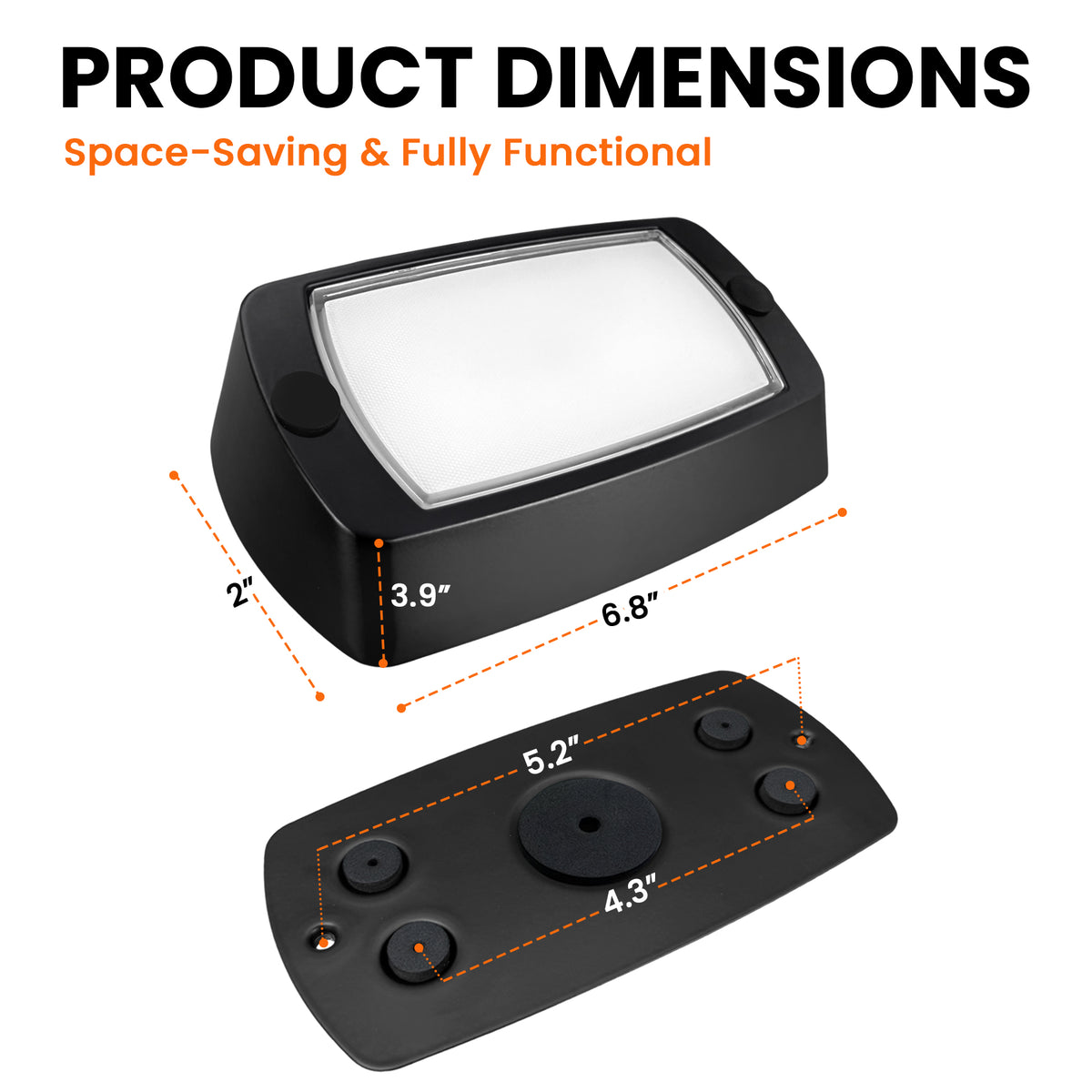 Aluminum RV Exterior Porch Light with Dual-Color Switchable  (Black Housing)