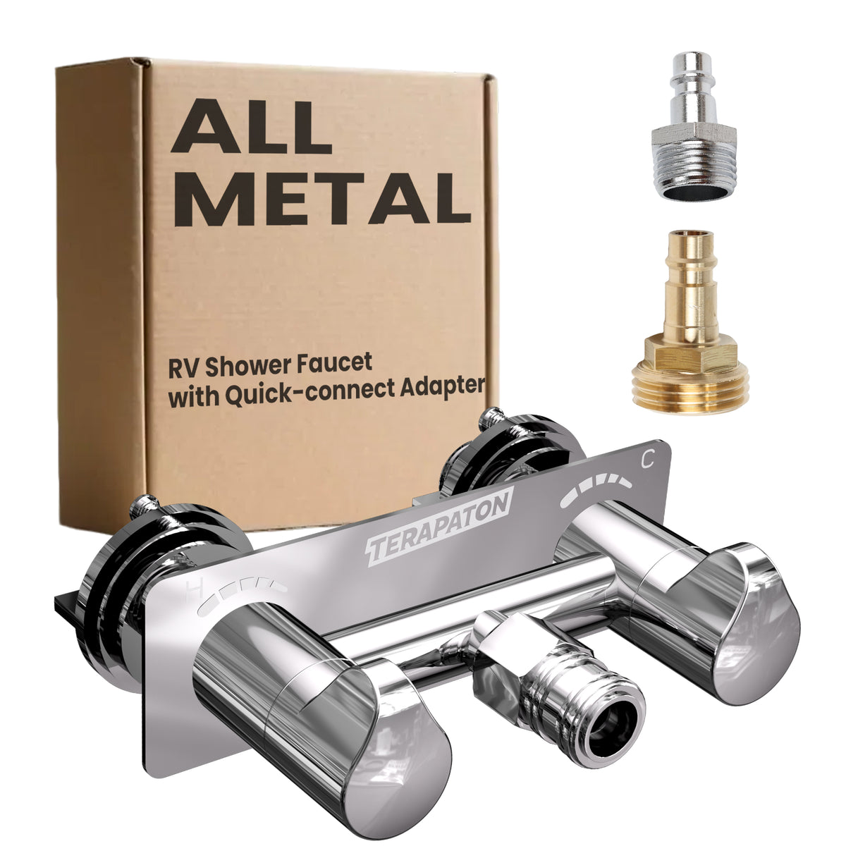 All Metal RV Interior/Exterior Shower Faucet with Quick Connect