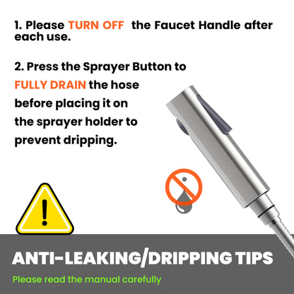 RV Bidet Sprayer with Stainless Steel Holster, Side-Mounted Handheld Bidet with Hose, Sprayer