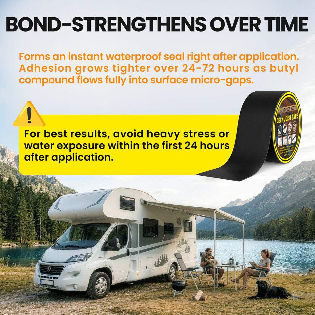 2 Pcs RV Roof Tape, Heavy Duty Waterproof Butyl Sealant Tape for Leak Repair (Black, 4 Inch x 50 Ft, 0.028"Thickness)