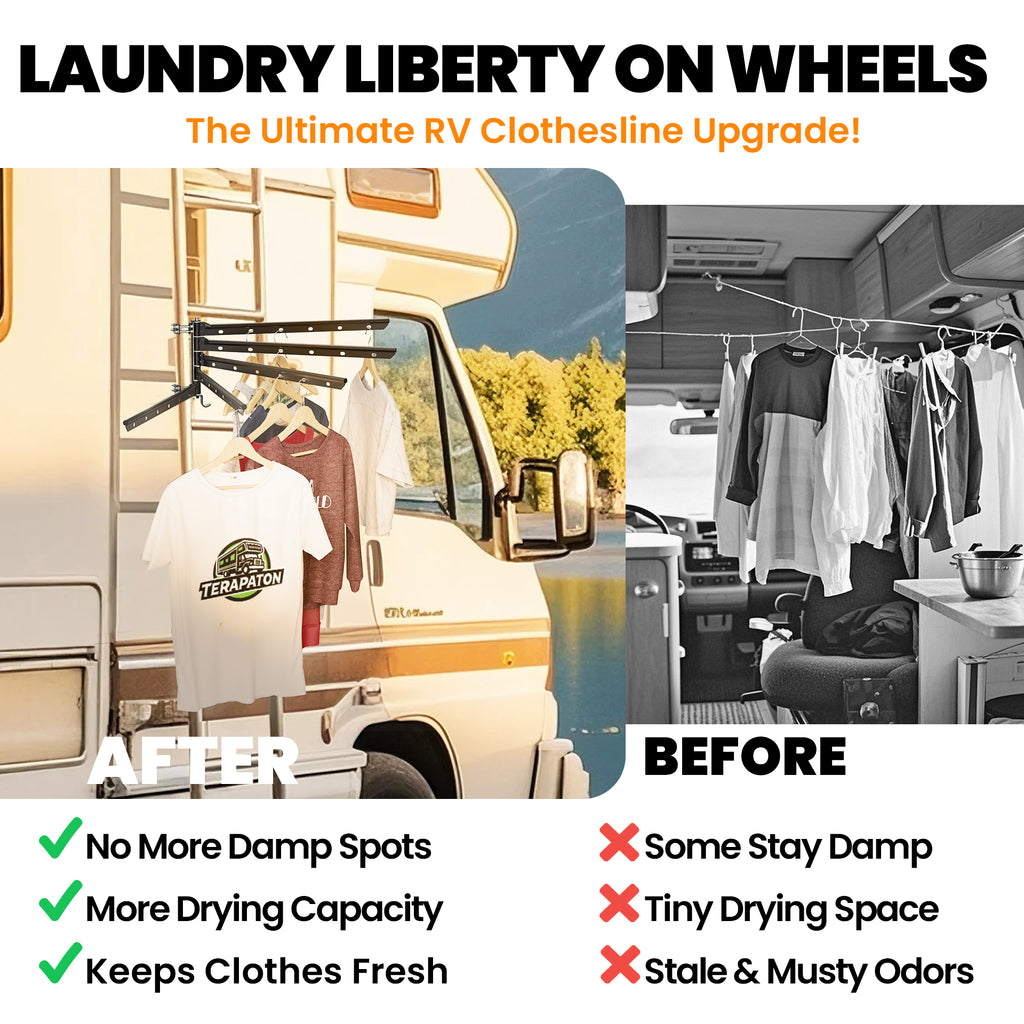 5 Swivel Arms RV Clothes Drying Rack