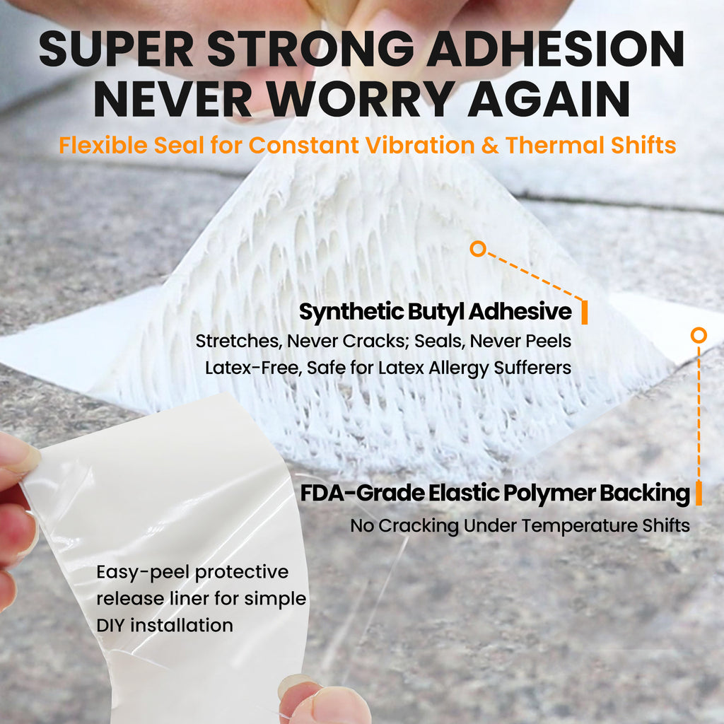 2 Pcs RV Roof Tape, Heavy Duty Waterproof Butyl Sealant Tape for Leak Repair (White, 4 Inch x 50 Ft, 1/32"Thickness)