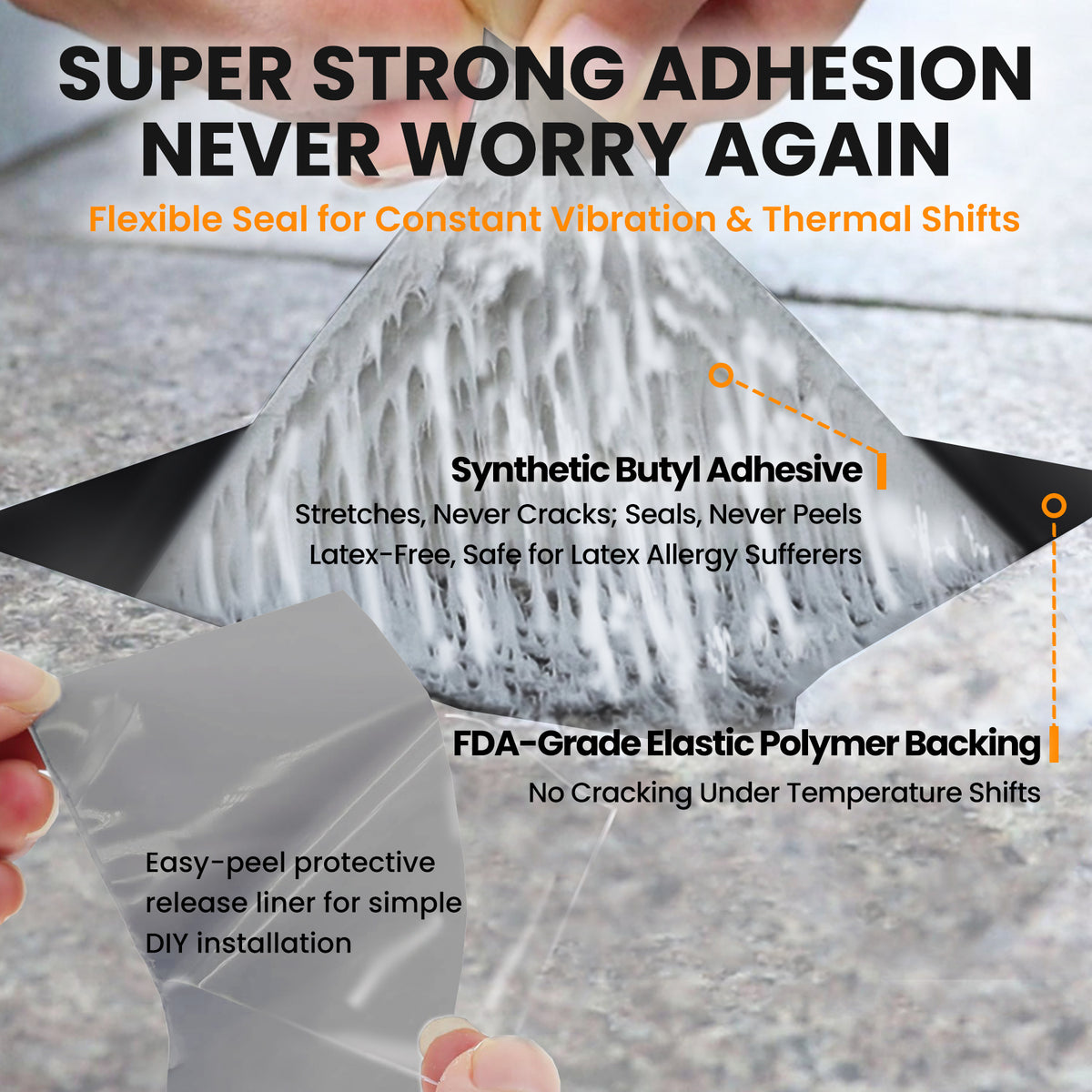 2 Pcs RV Roof Tape, Heavy Duty Waterproof Butyl Sealant Tape for Leak Repair (Black, 4 Inch x 50 Ft, 0.028"Thickness)