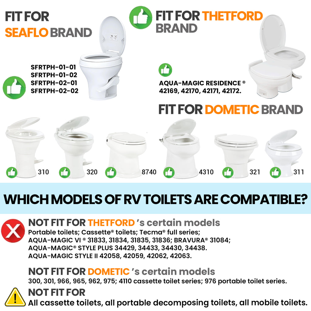 RV Bidet Toilet Seat Attachment, Support for SEAFLO