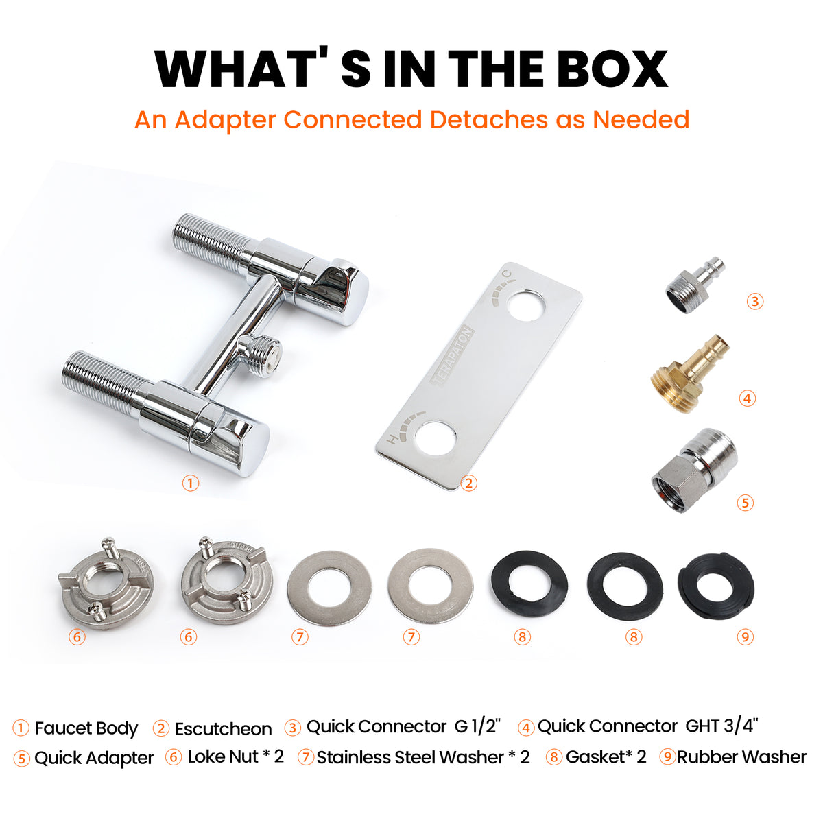 All Metal RV Interior/Exterior Shower Faucet with Quick Connect