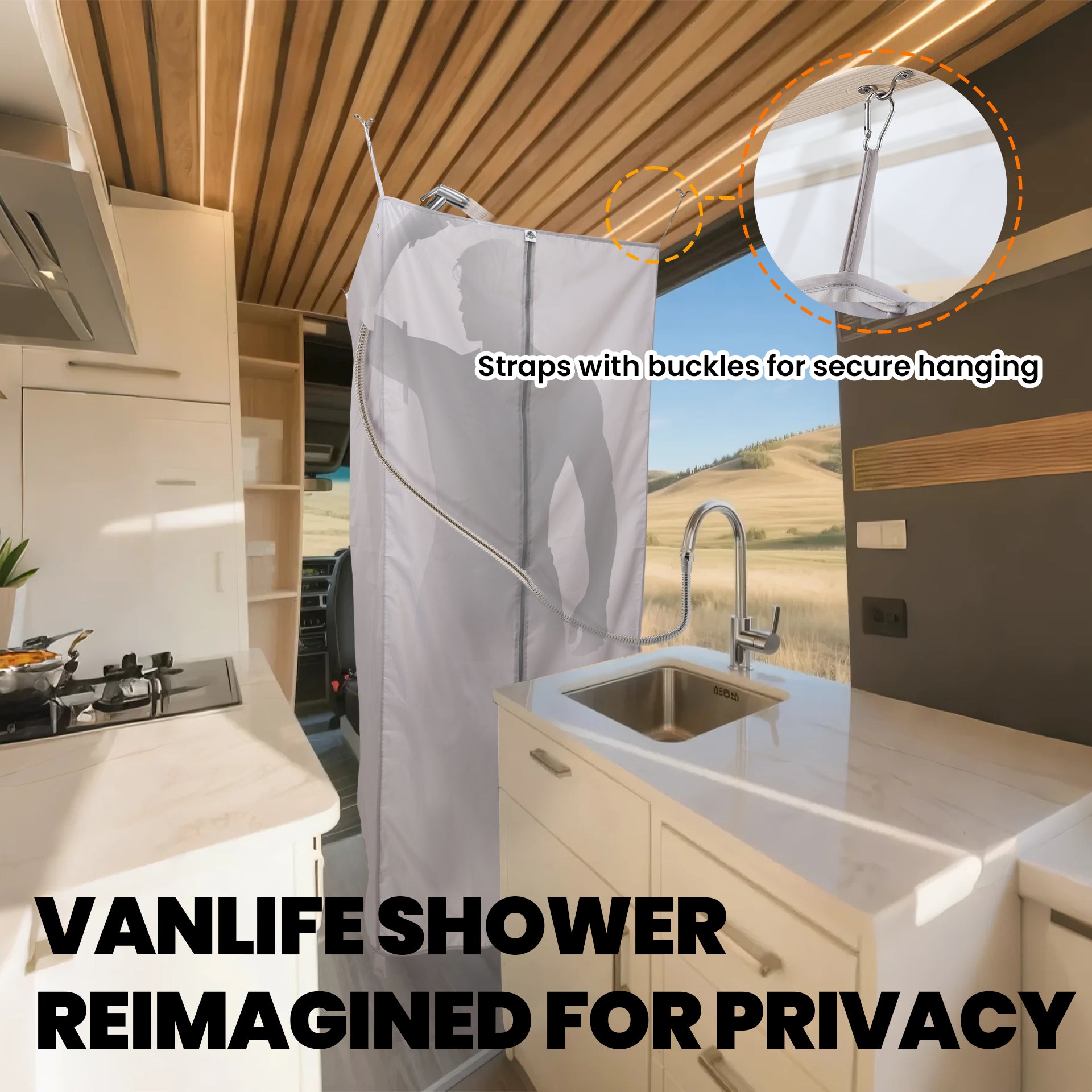 Camper Van Shower Curtain (30" W x 72" H)