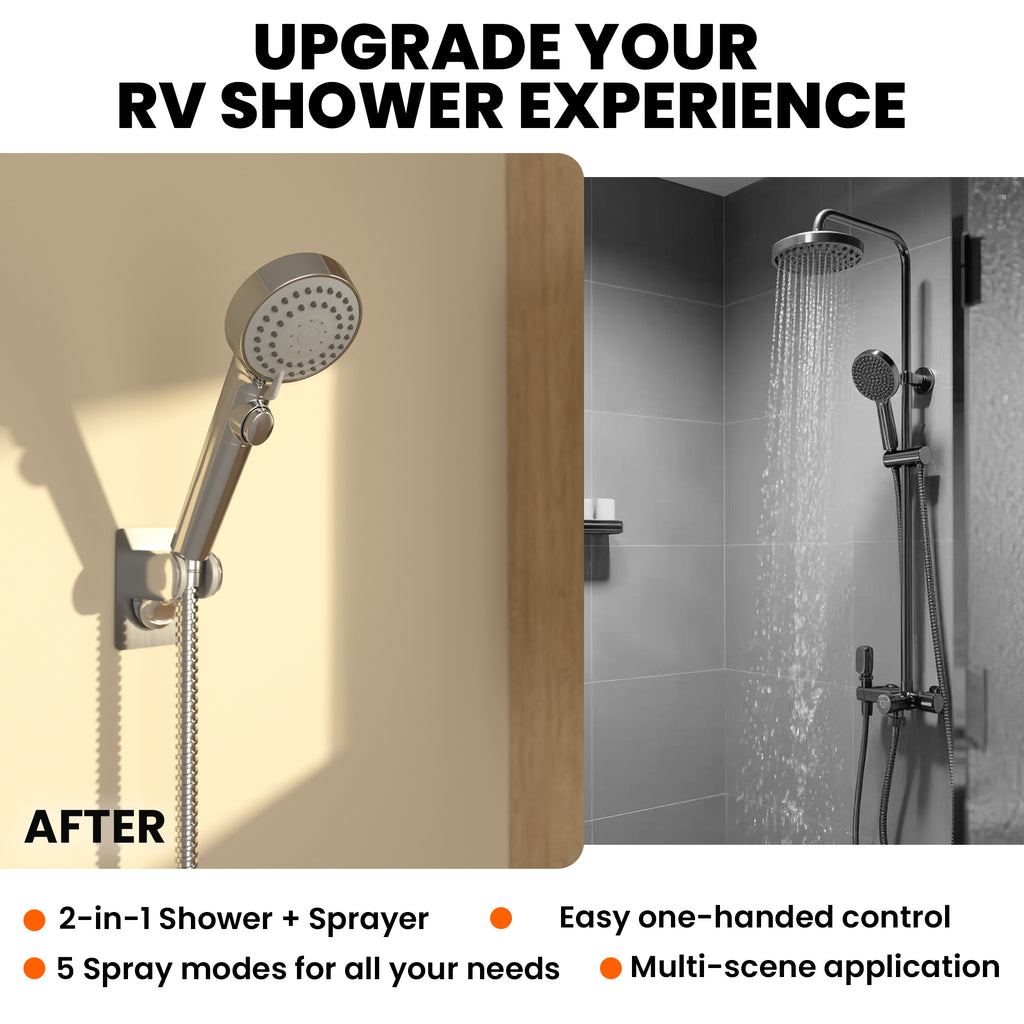 RV Shower Faucet Set with Hose and Shower Head