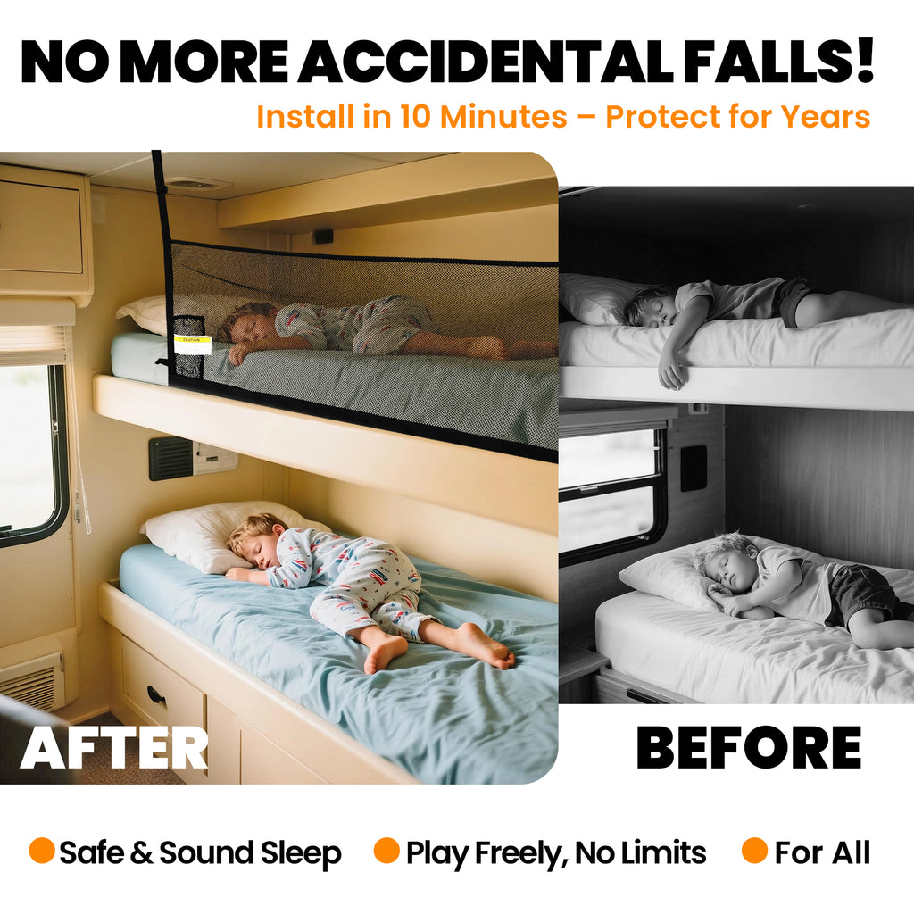 RV Bunk Bed Safety Net for Bunk Beds with Hardwares