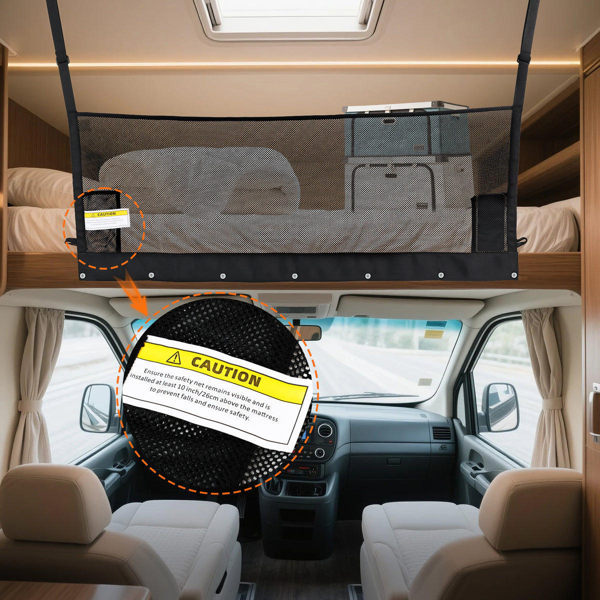RV Bunk Bed Safety Net for Bunk Beds with Hardwares