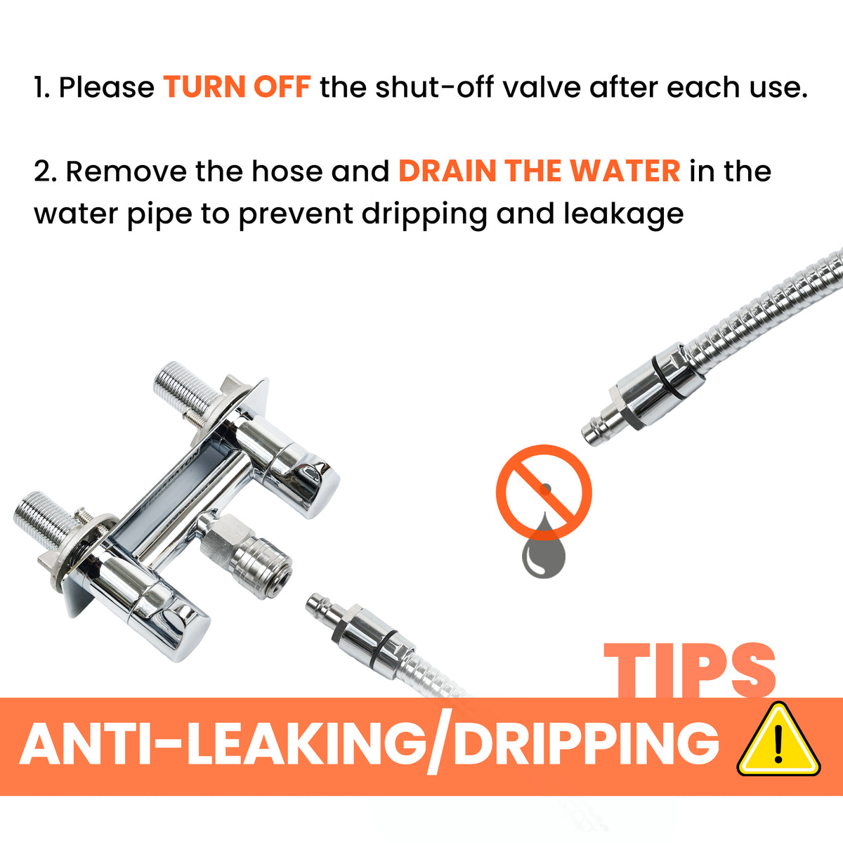 All Metal RV Interior/Exterior Shower Faucet with Quick Connect