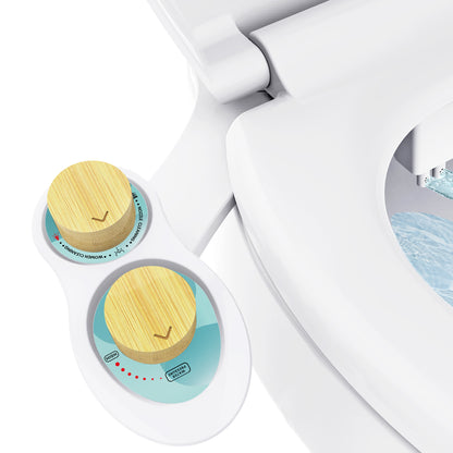 RV Bidet for Camper Toilet, Non-Electric Toilet Sprayer Attachment with Dual Nozzles, Adjustable Pressure