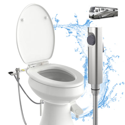 RV Bidet Sprayer with Stainless Steel Holster, Side-Mounted Handheld Bidet with Hose, Sprayer