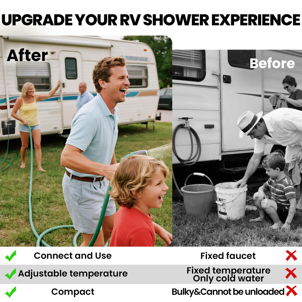 All Metal RV Interior/Exterior Shower Faucet with Quick Connect