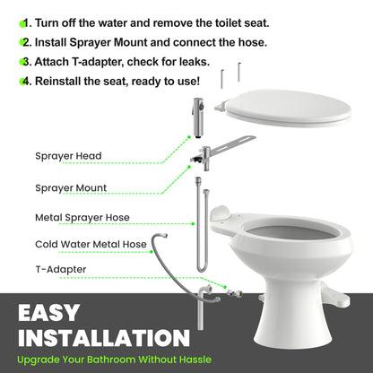 RV Bidet Sprayer with Stainless Steel Holster, Side-Mounted Handheld Bidet with Hose, Sprayer