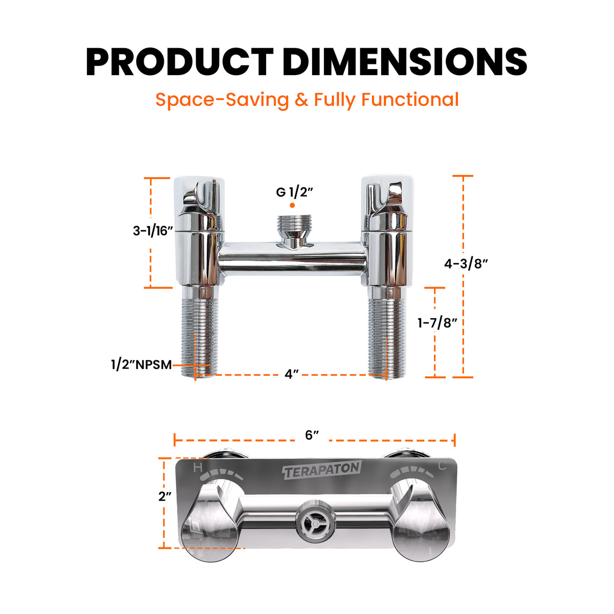 4" All Metal RV Shower Faucet
