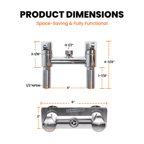 4" All Metal RV Shower Faucet